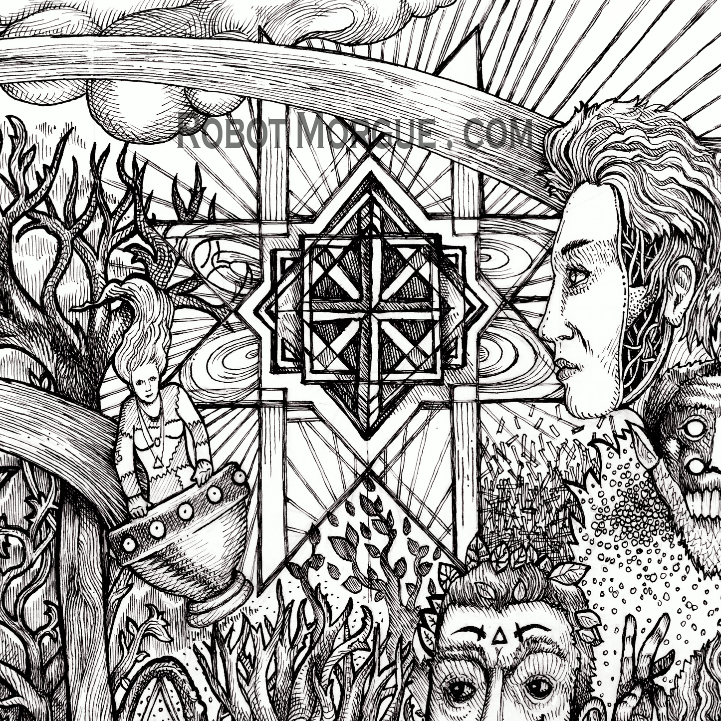 Baba Yaga's Minions — Slavic Folklore Fine Art Print | Folk Witch & Forest Creatures Poster