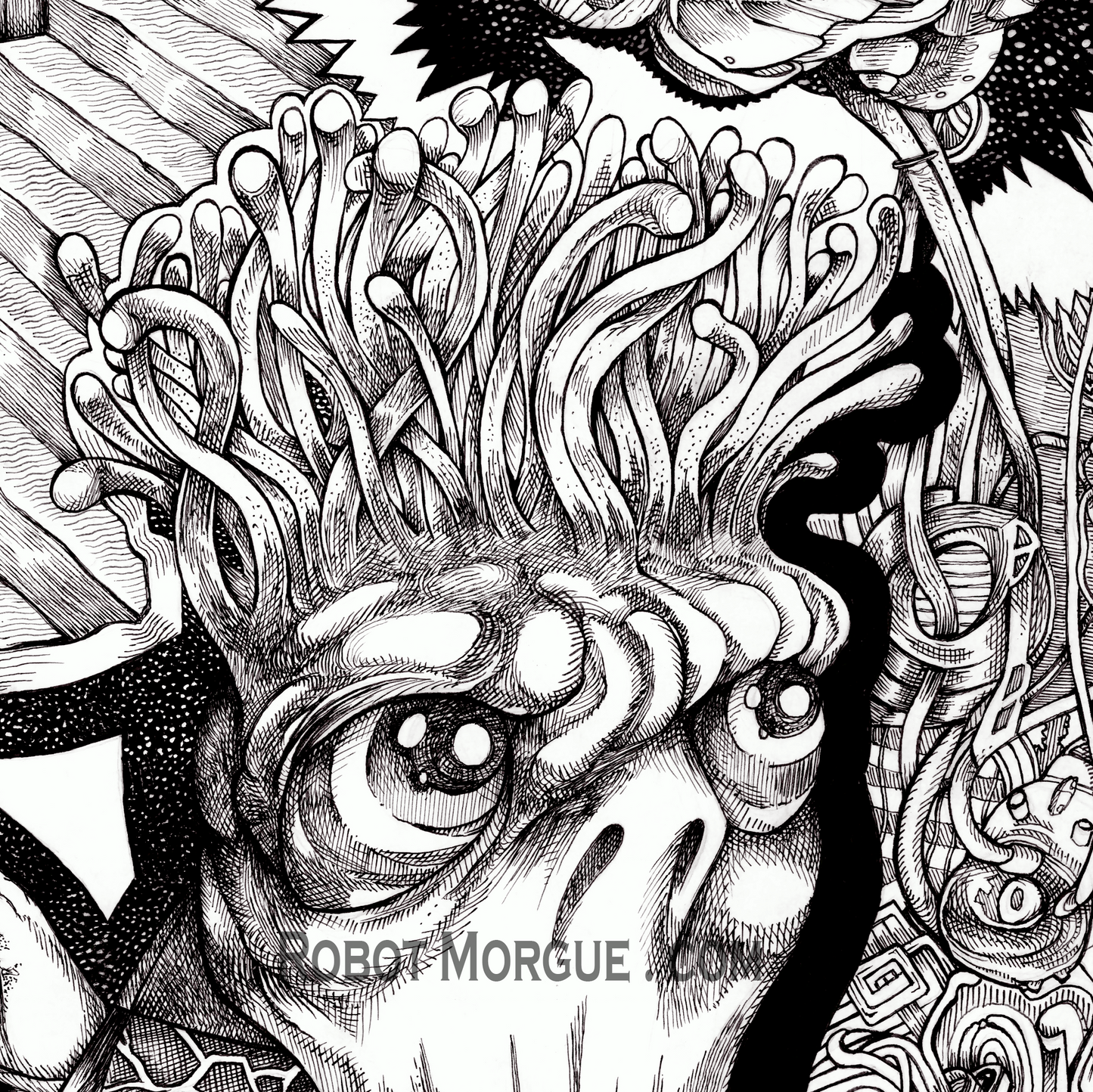 Cerebral Stairway — Alien Consciousness Fine Art Print | Extraterrestrial Mind Wall Art