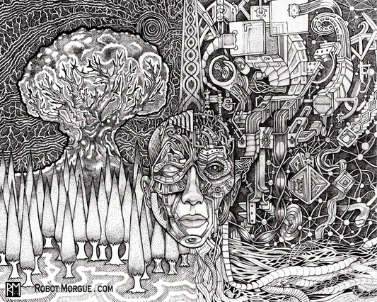 Mechanical Nature – Sci-Fi Art Print – Futuristic Biomechanical Wall Art