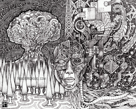 Mechanical Nature – Sci-Fi Art Print – Futuristic Biomechanical Wall Art