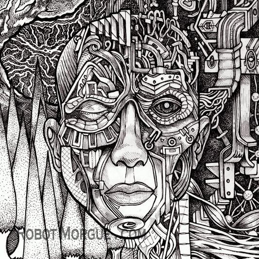 Mechanical Nature – Sci-Fi Art Print – Futuristic Biomechanical Wall Art