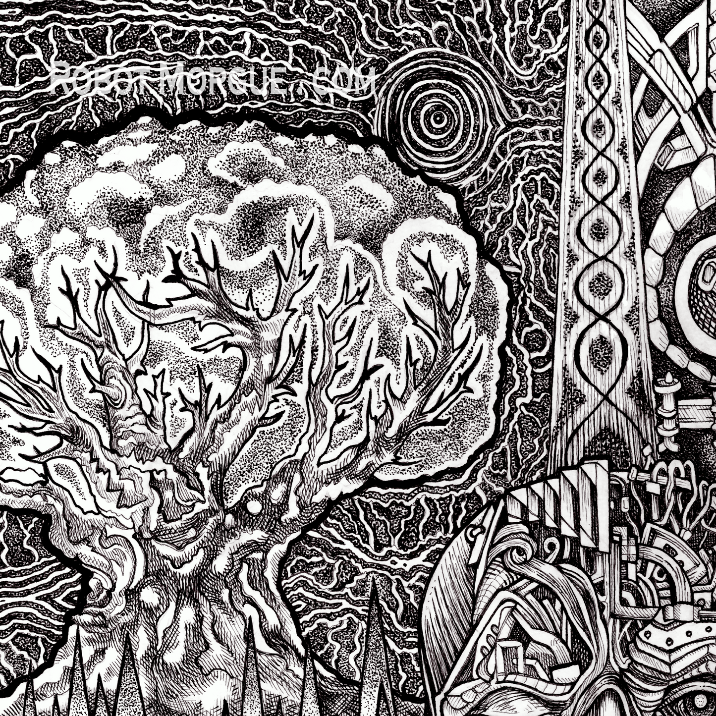 Mechanical Nature – Sci-Fi Art Print – Futuristic Biomechanical Wall Art