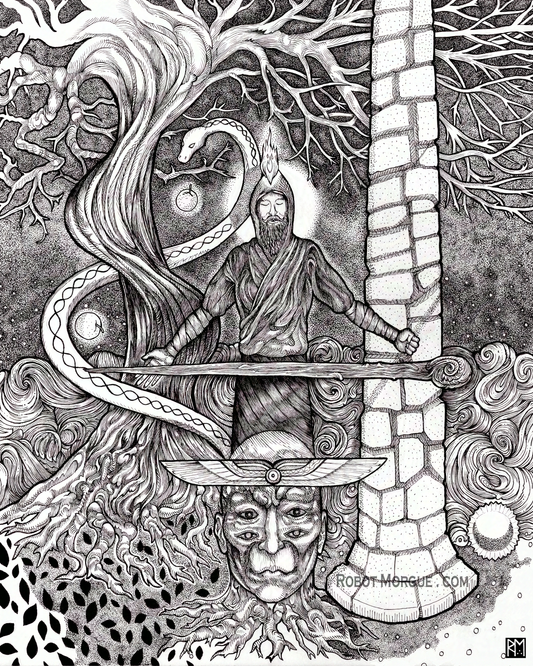 Pillars of Balance — Sacred Duality Fine Art Print | Equilibrium Wall Art