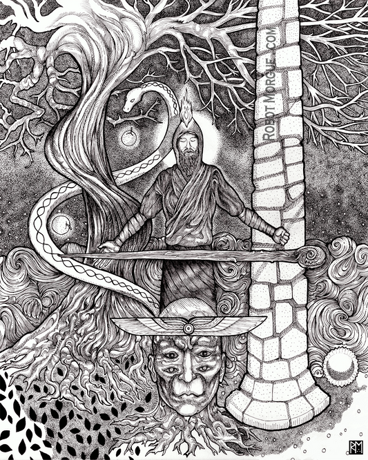 Pillars of Balance — Sacred Duality Fine Art Print | Equilibrium Wall Art